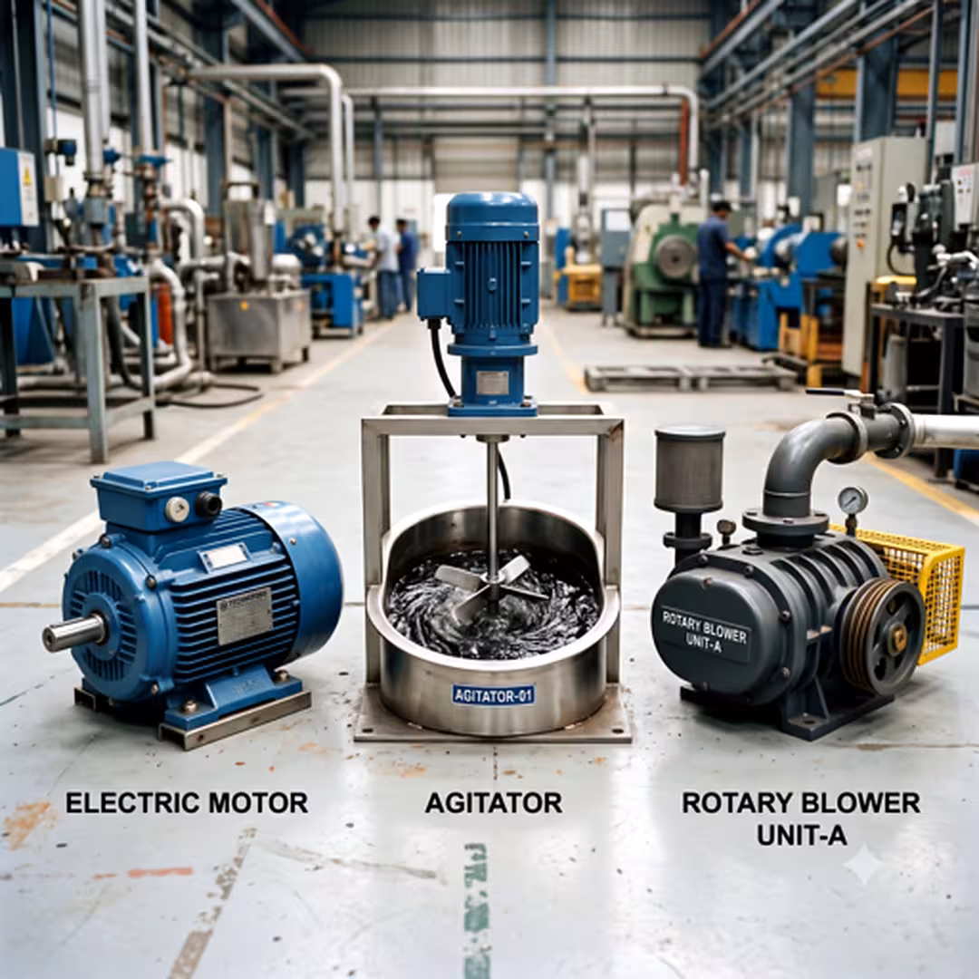 Electric Motors, Agitators, dan Rotary Blowers